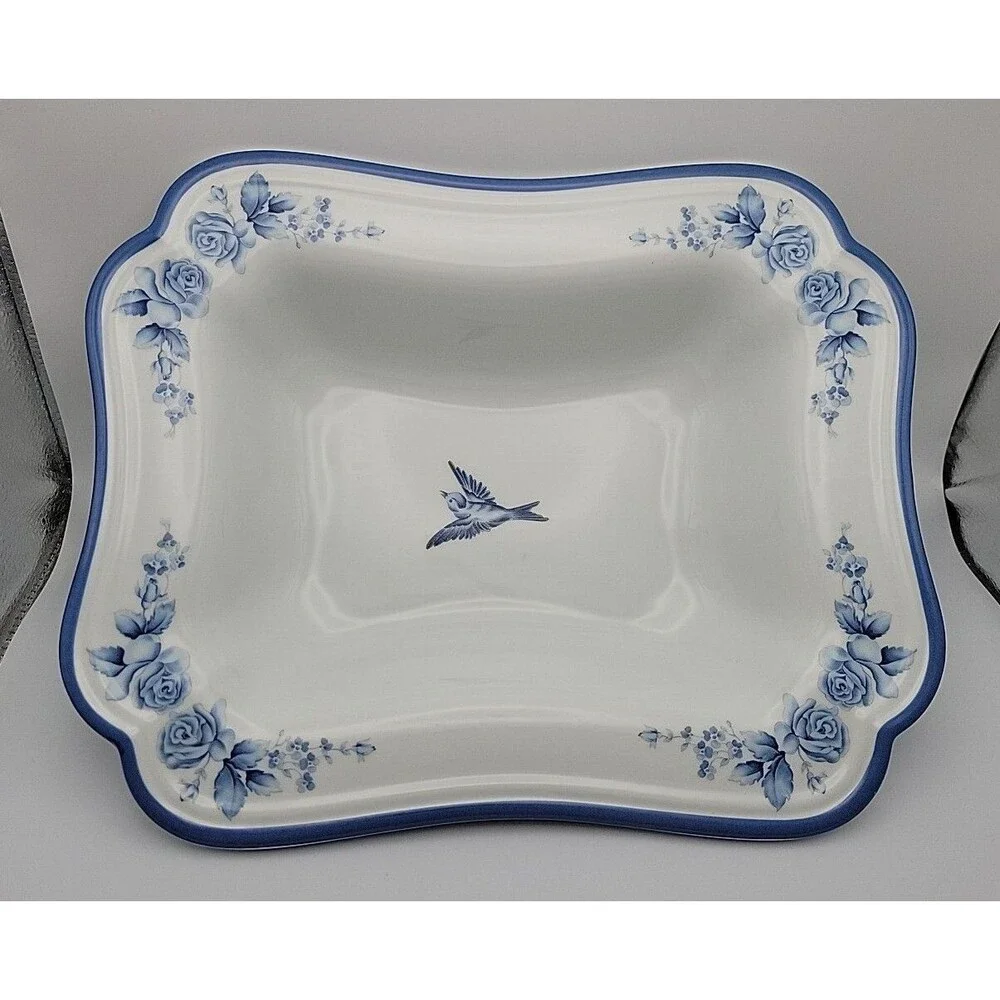 Gear-Arita Blue Damask 10-inch Serving Vegetable Display Bowl EUC Beautiful!